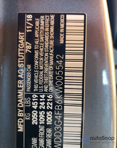 2019 Mercedes-Benz A 220 4Matic from USA, damaged, VIN WDD3G4FB6KW005542